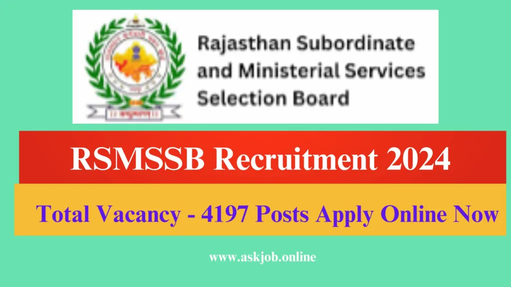 RSMSSB Recruitment 2024